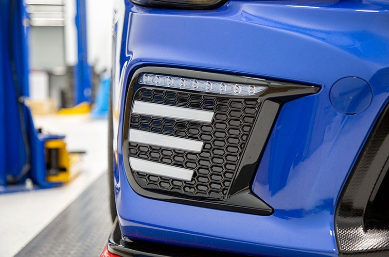 OLM Clear Tri-Bar Fog Light Bezel - 2018-2021 Subaru STI / 2018 WRX