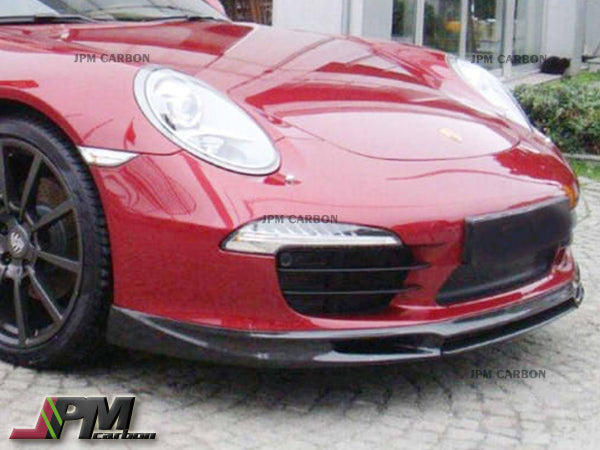 V Style Carbon Fiber Front Lip Fits For 2012-2016 Porsche 911 991.1 Targa & Carrera 4/4S/S Only