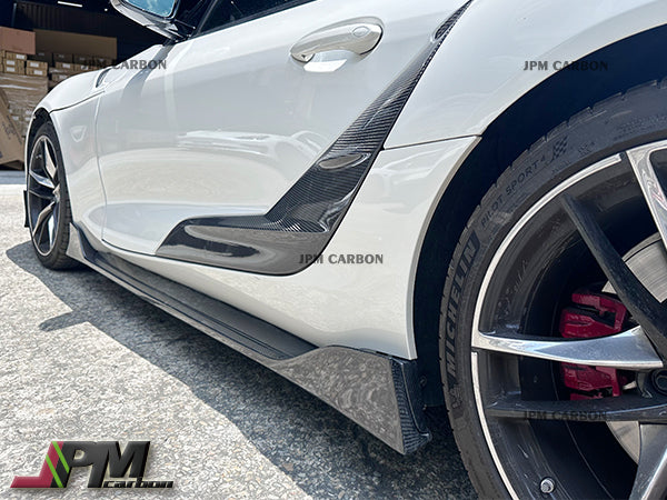 AG Style Carbon Fiber Side Skirt Expansion Lips for FOR 2019-2024 Toyota GR Supra A90 A91
