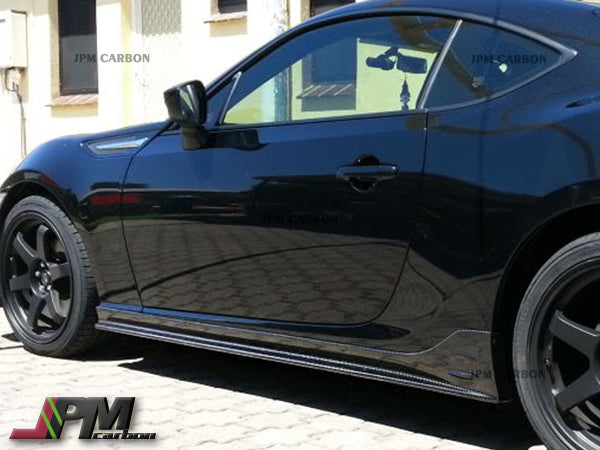 STI Style Carbon Fiber Side Skirt Add-on Lips Fits For 2013-2016 Subaru BRZ