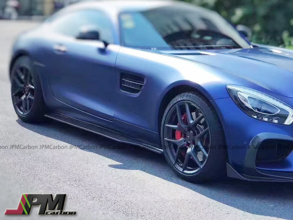 RT Style Carbon Fiber Side Skirt Add-on Lips Fits For 2015-2021 Mercedes-Benz C190 GT GTS Only