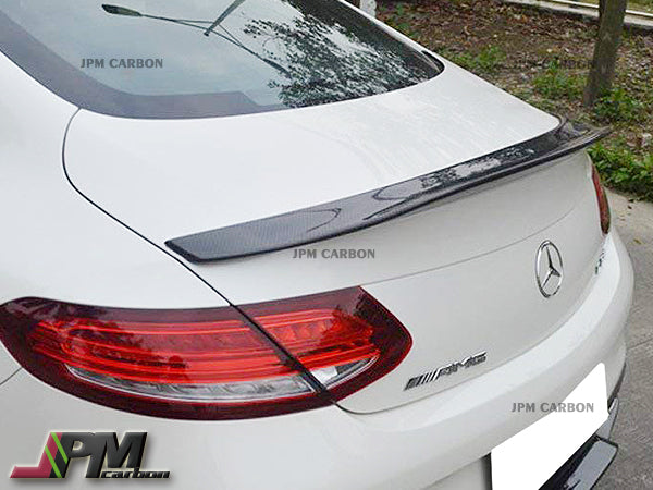 PSM Style Carbon Fiber Trunk Spoiler Fits For 2015-2021 Mercedes-Benz C205 C-Class Coupe