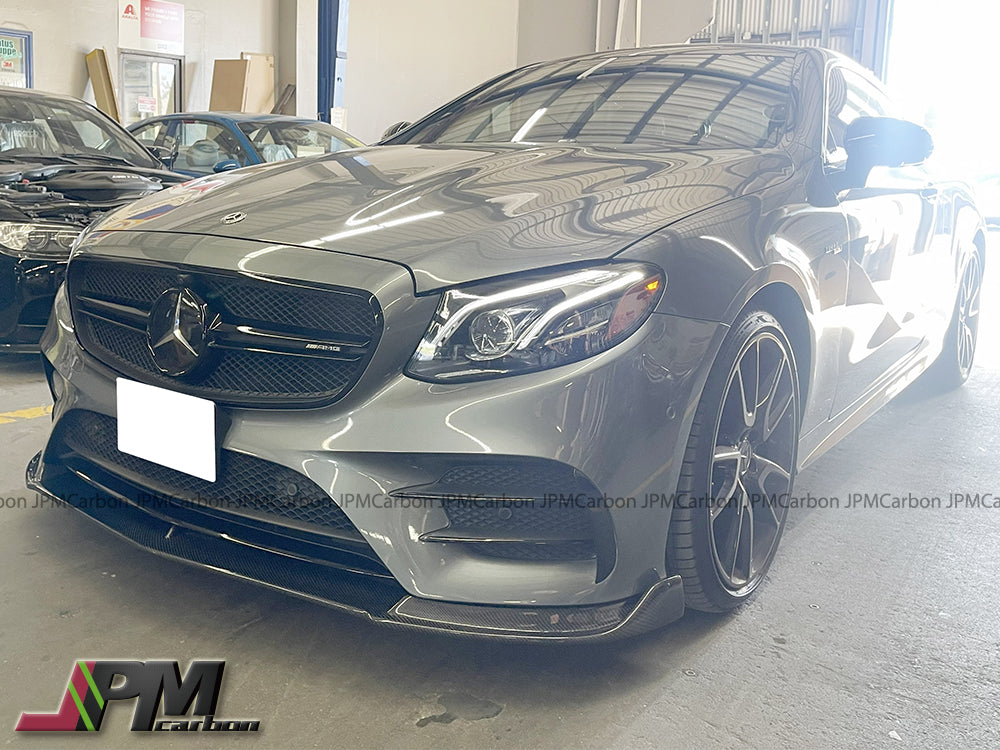DP Style Carbon Fiber Front Bumper Add-on Lip Fits For 2017-2019 Mercedes-Benz C238 Pre-Facelift E-Class Sedan with AMG Sport Package Only