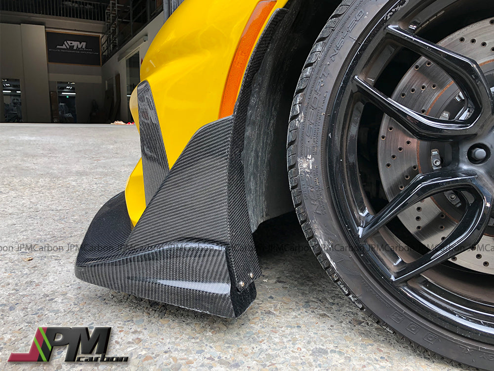 Carbon Fiber Tow Sides Winglets Fits For 2014-2019 Chevrolet Corvette C7 w/ Replica ZR1 Bumper