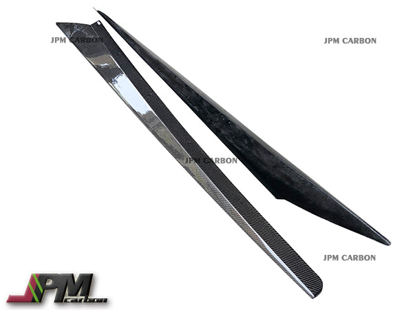 OEM Style Carbon Fiber Side Skirt Add-on Covers Fits For 2020-2025 Chevrolet Corvette C8 Stingray & Z51 Only
