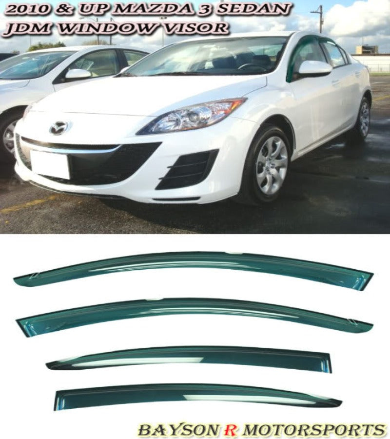 JDM Style Window Visors For 2010-2013 Mazda-3 (4Dr Sedan)