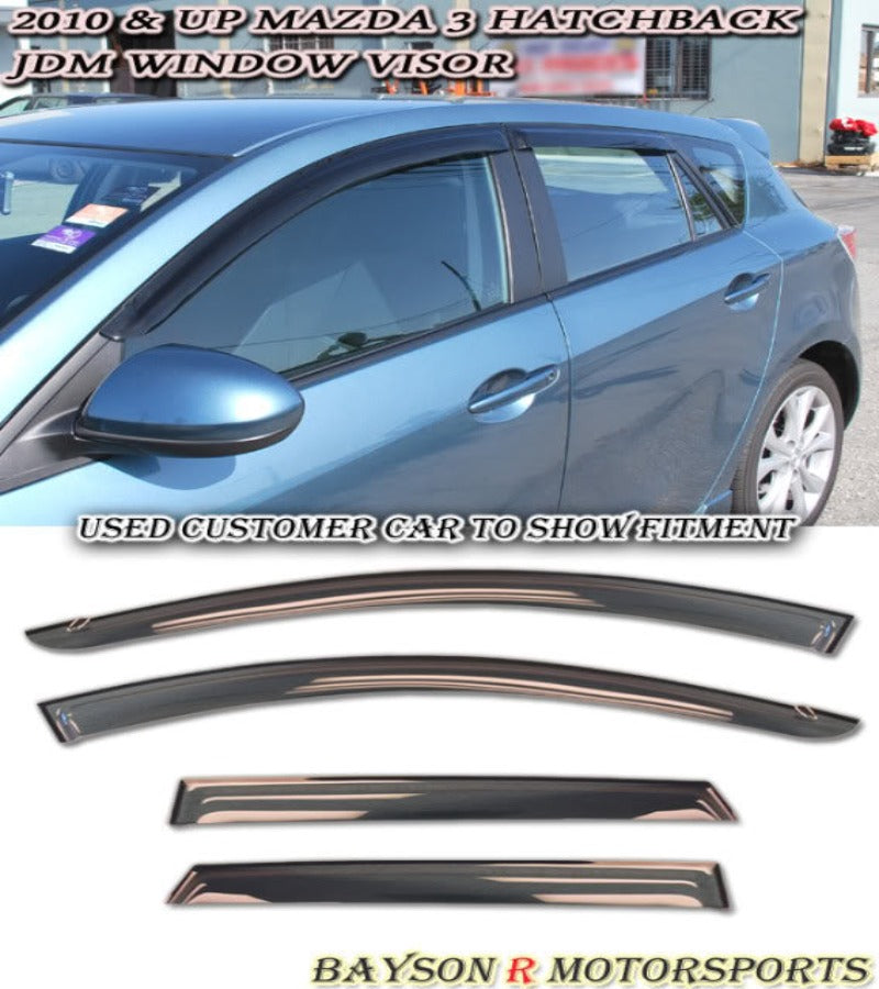 JDM Style Window Visors For 2010-2013 Mazda-3 (5Dr Hatchback)/Mazdaspeed-3 (5Dr Hatchback)
