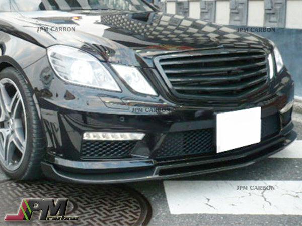 B Style Carbon Fiber Front Bumper Add-on Lip Fits For 2010-2013 Mercedes-Benz W212 E63 AMG Only