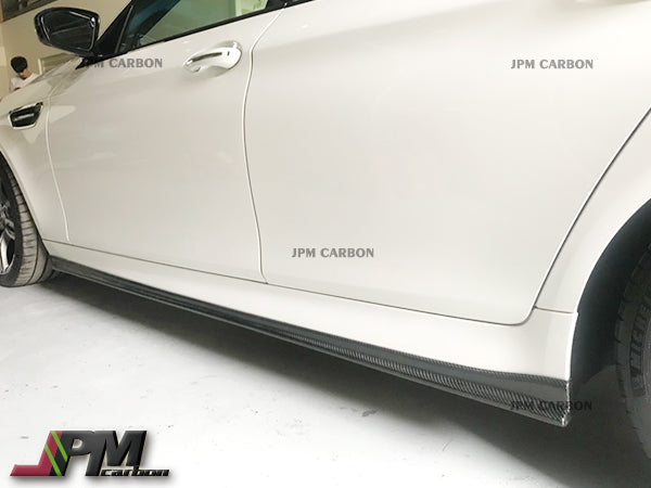 3D Style Carbon Fiber Side Skirt Add-on Lips Fits For 2011-2016 BMW F10 M5 Only