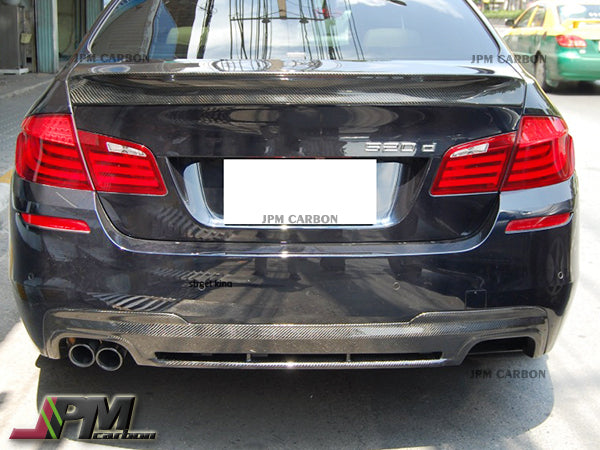 HM Style Carbon Fiber Rear Diffuser (For Quad Exhaust Tips) Fits For 2011-2015 BMW F10 5-Series M-Sport Only