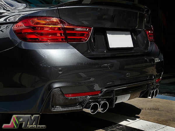 R Style Carbon Fiber Rear Diffuser (For Quad Exhaust Tips) Fits For 2014-2020 BMW F32 F33 F36 M-Sport Only