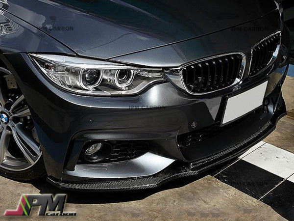 R Style Carbon Fiber Front Bumper Add-on Lip Fits For 2014-2020 BMW F32 F33 F36 with M-Sport Package Only