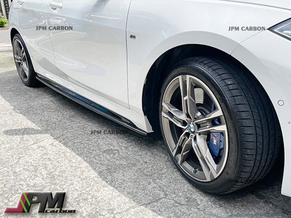 MX Style Carbon Fiber Side Skirt Add-on Lips Fits For 2020-2023 BMW F40 M-Sport Only