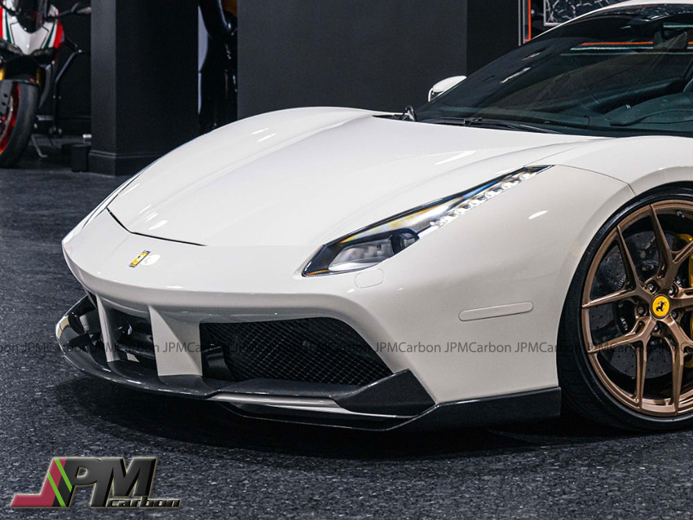 NV Style Dry Carbon Fiber Front Add-on Lip Fits For 2015-2019 Ferrari 488 GTB / Spider