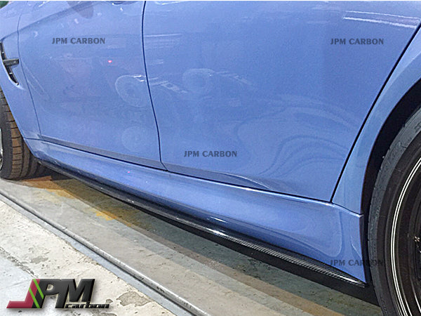 Performance Style Carbon Fiber Side Skirt Add-on Lips Fits For 2015-2020 BMW F80 M3 / F82 M4 Only