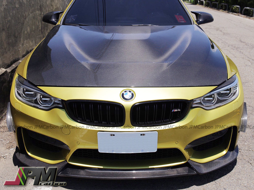 VR Style Carbon Fiber Front Bumper Add-on Lip Fits For 2015-2020 BMW F80 M3 / F82 M4 Only