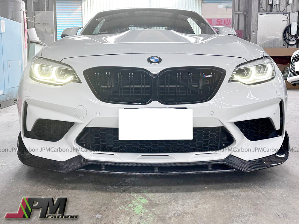 V Style Carbon Fiber Front Bumper Add-on Lip Fits For 2019-2021 BMW F87 M2 Competition Only
