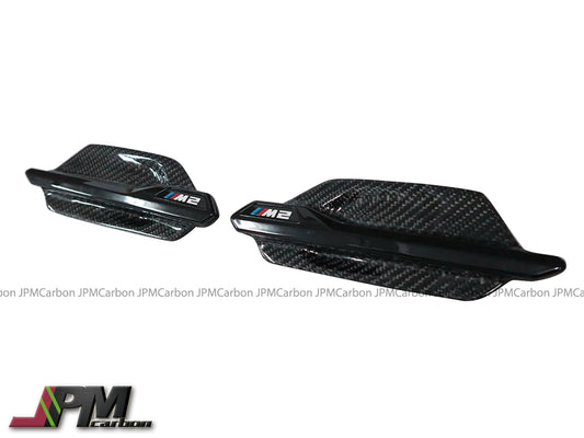 Carbon Fiber Side Fender Replacement Vent Trim Grilles Fits For 2015-2021 BMW F87 M2 Only