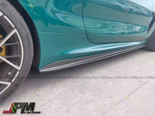 V Style Carbon Fiber Side Skirt Add-on Lips Fits For 2020-2025 BMW F91 F92 M8 Only