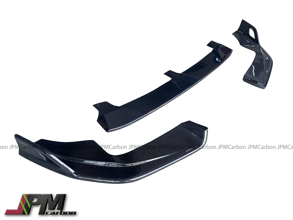 AE Style Carbon Fiber Front Add-on Lip (3pcs) Fits For 2022-2025 BMW F97 LCI X3M / F98 LCI X4M