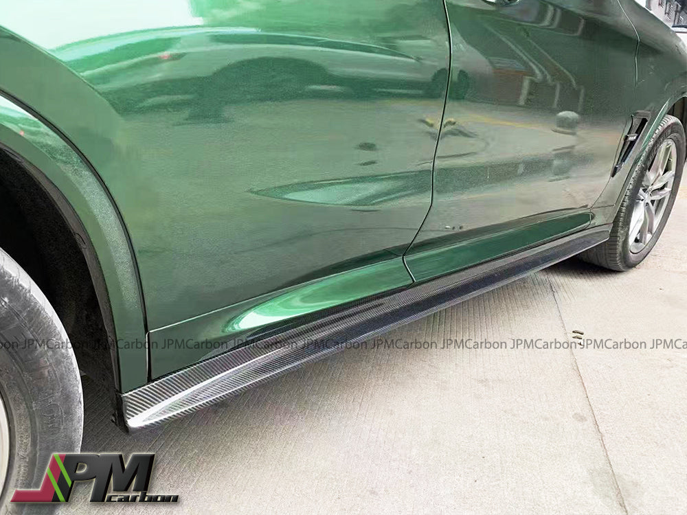 3D Style Carbon Fiber Side Skirt Add-on Lips Fits For 2019-2025 BMW F97 X3M / F98 X4M