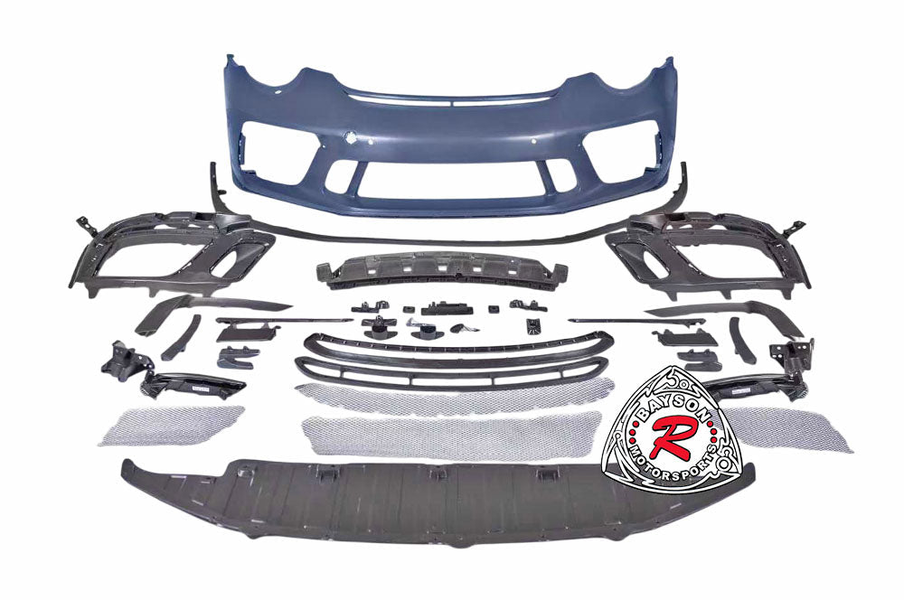 GT3 Style Front Bumper (with Headlight Washer Holes and DRL) For 2012-2019 Porsche 991 991.2