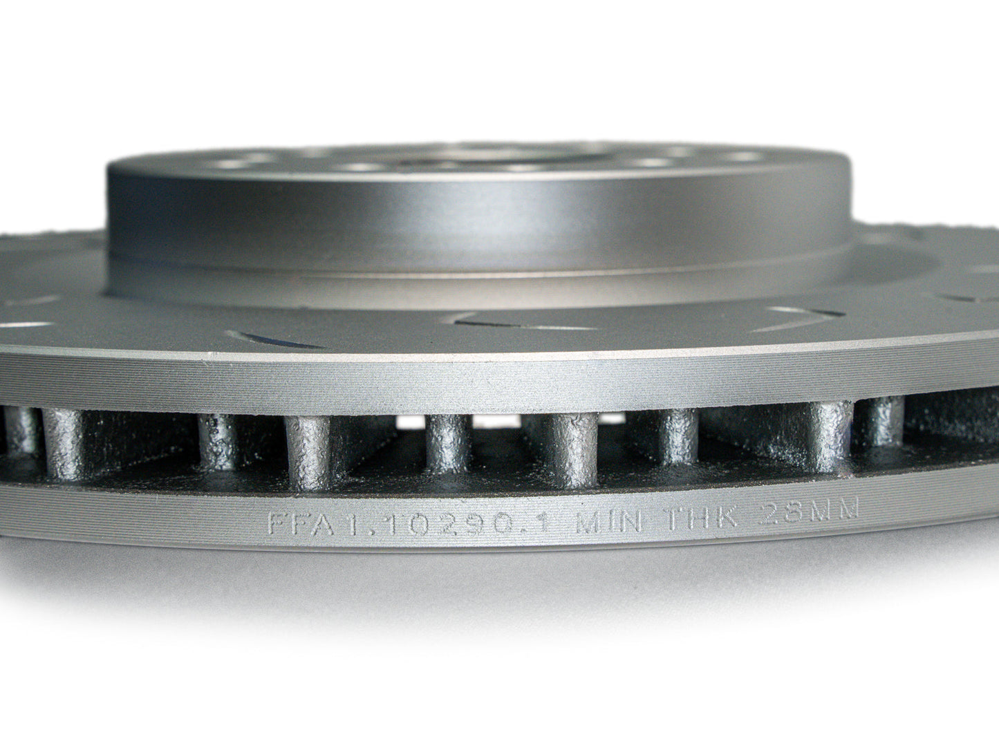 FactionFab Slotted Front Rotor V2 Dual Drilled 5x100/114 Subaru STI 2004-2017