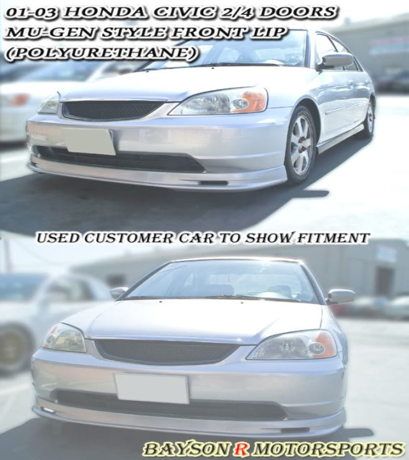 MU Style Front Lip For 2001-2003 Honda Civic (2Dr Coupe/4Dr Sedan)