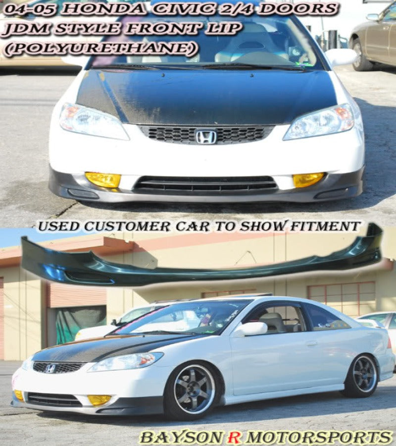 JDM Style Front Lip For 2004-2005 Honda Civic (2Dr Coupe/4Dr Sedan)