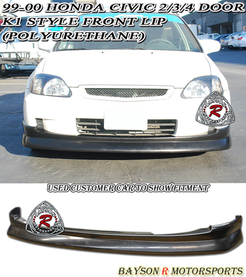 CS Style Front Lip For 1999-2000 Honda Civic (2Dr Coupe/3Dr Hatchback/4Dr Sedan)