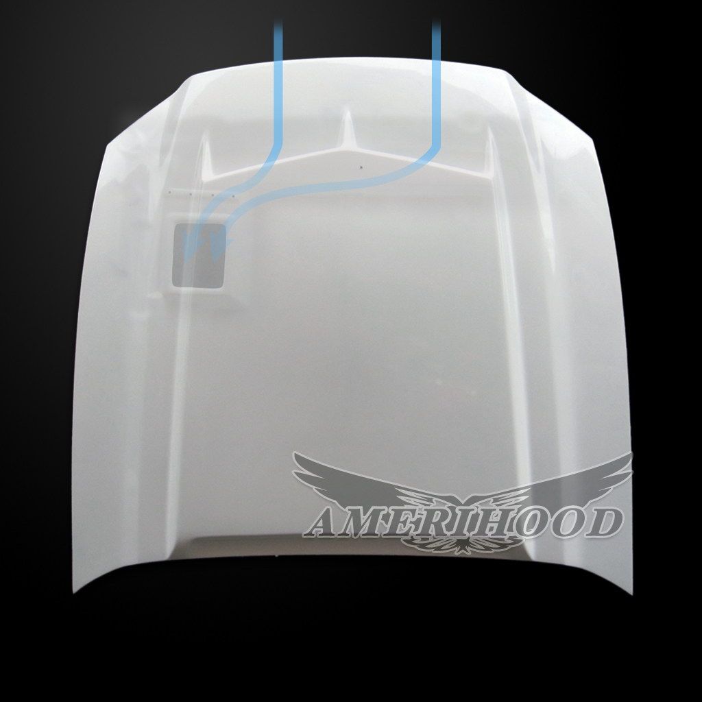 AmeriHood - Ford Mustang Model 2013-2014 C Style Functional Heat Extraction Hood