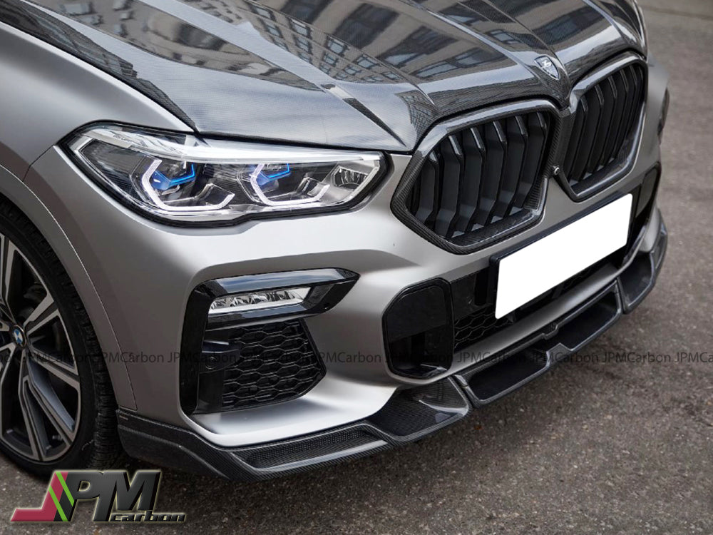 DP Style Carbon Fiber Front Bumper Add-on Lip Fits For 2020-2023 BMW G06 X6 with M-sport Package Only