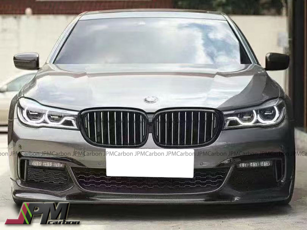 3D Style Carbon Fiber Front Bumper Add-on Lip Fits For 2016-2018 BMW G11 G12 7-Series Pre-facelift with M-sport Package Only
