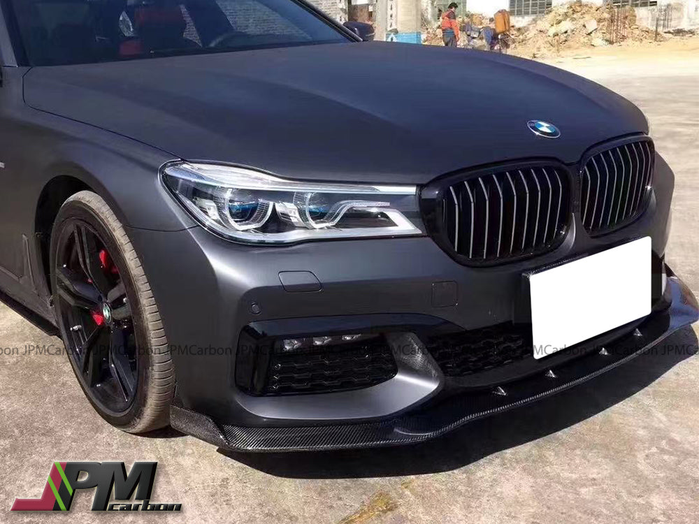 DP Style Carbon Fiber Front Bumper Add-on Lip Fits For 2016-2018 BMW G11 G12 7-Series with M-sport Package Only