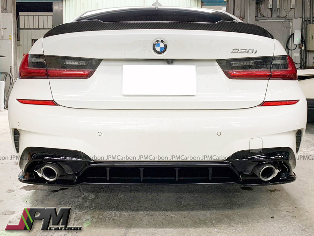 Y Style Gloss Black Rear Diffuser (For Quad Exhaust Tips) Fits For 2019-2022 BMW G20 with M-Sport Only