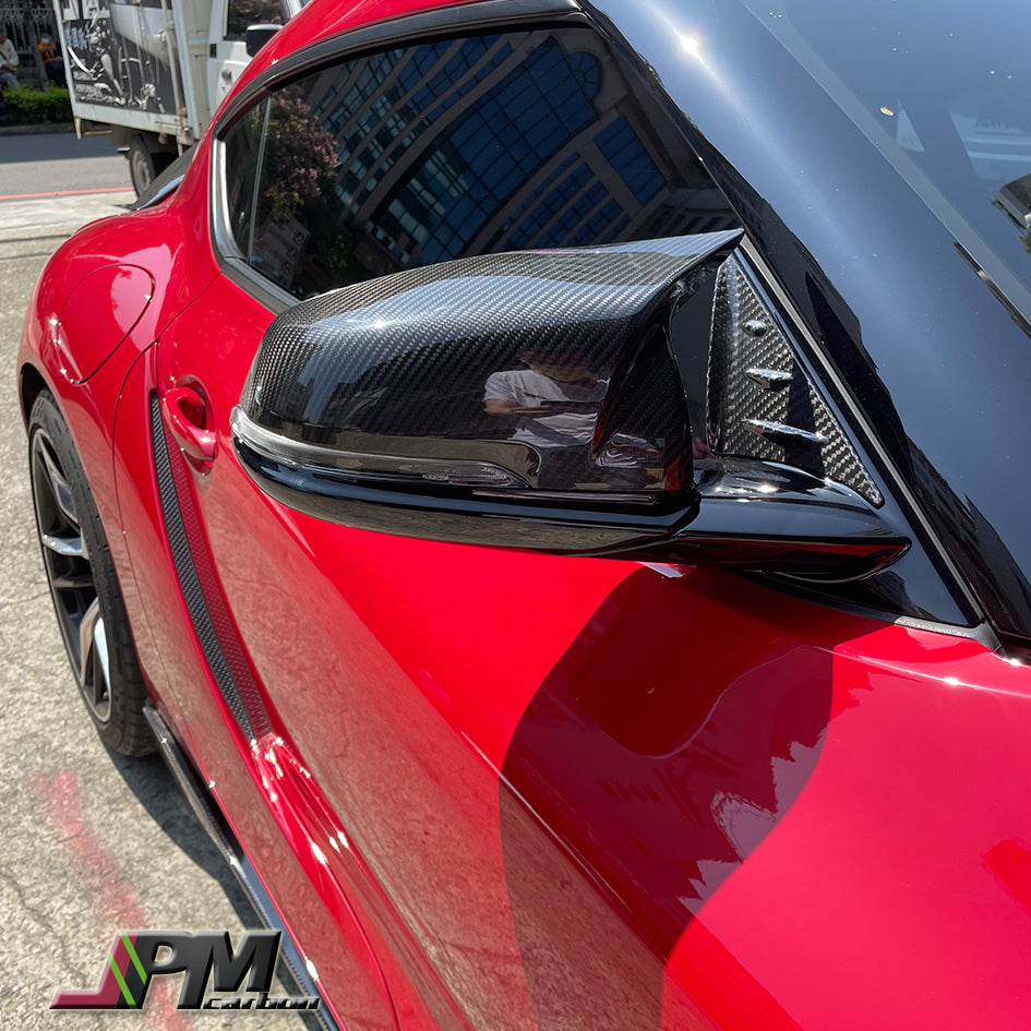 Dry Carbon Mirror Replacement Covers Fits For 2019-2024 Toyota GR Supra A90 A91 Only
