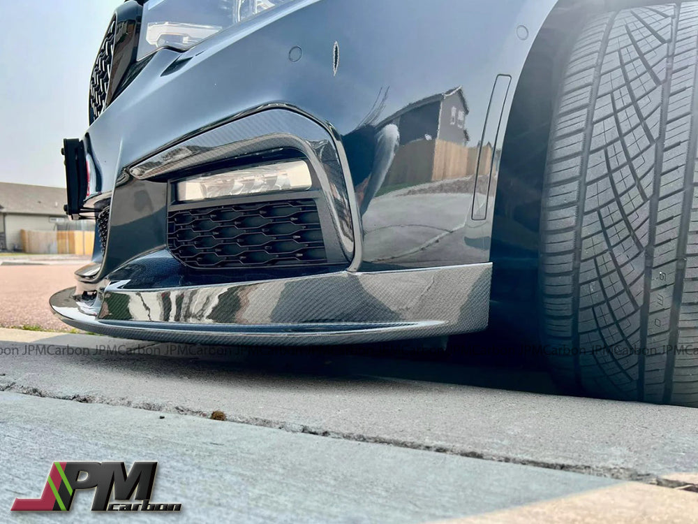 DTM Style Carbon Fiber Front Bumper Add-on Lip Fits For 2017-2020 BMW G30 5-Series with M-sport Package Only