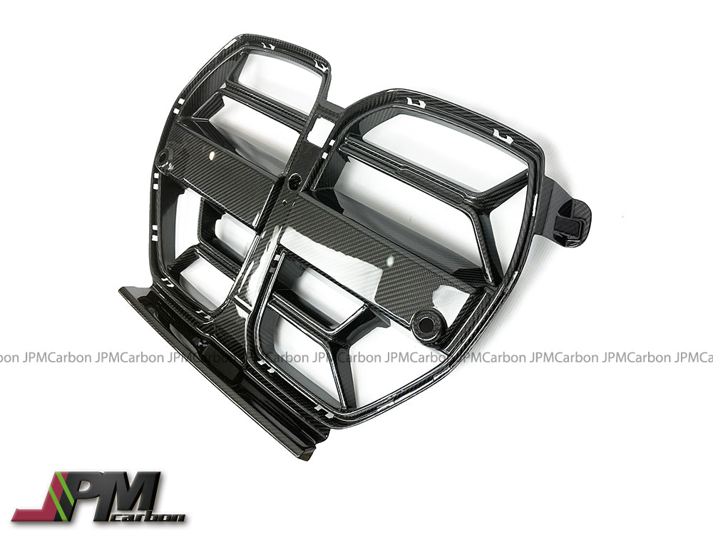 CSL Style Dry Carbon Front Nose Replacement Grille w/o ACC Fits For 2020-2025 BMW G80 M3 / G82 M4 Only