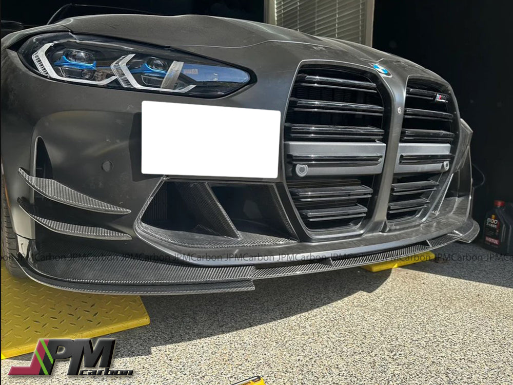 3D Style Carbon Fiber Front Bumper Add-on Lip Fits For 2020-2024 BMW G80 M3 / G82 M4 Only