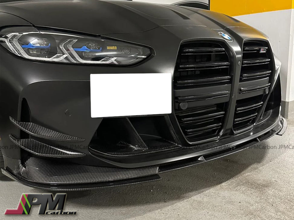 3D Style Carbon Fiber Front Bumper Add-on Lip Fits For 2020-2024 BMW G80 M3 / G82 M4 Only