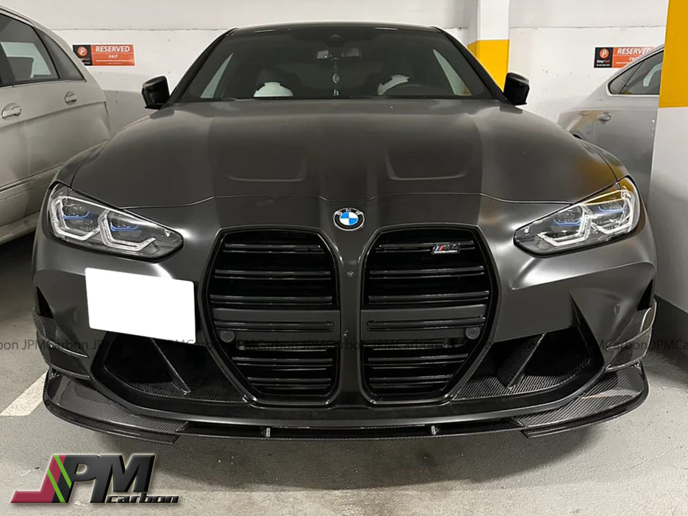 3D Style Carbon Fiber Front Bumper Add-on Lip Fits For 2020-2024 BMW G80 M3 / G82 M4 Only