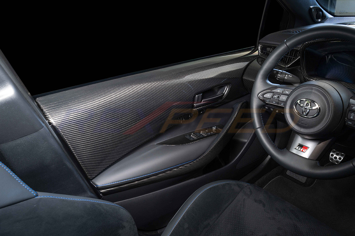 Rexpeed - 2023+ GR Corolla Dry Carbon Interior Front Door Trim Covers (2 units)