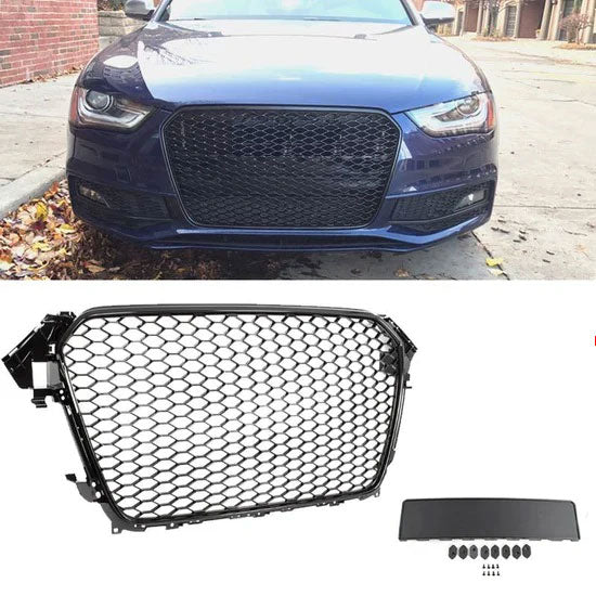 RS4 Style Front Grille (Black) For 2013-2016 Audi A4 S4 (B8.5)