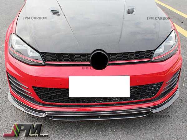 RZ Style Carbon Fiber Front Bumper Add-on Lip Fits For 2015-2017 Volkswagen GTI MK7 Only