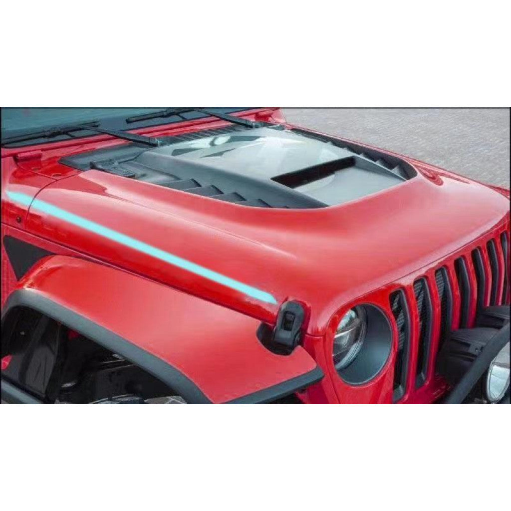 AmeriHood - Jeep Gladiator W/O Mojave Model 2020-2025 STM Style Functional Heat Extraction Hood