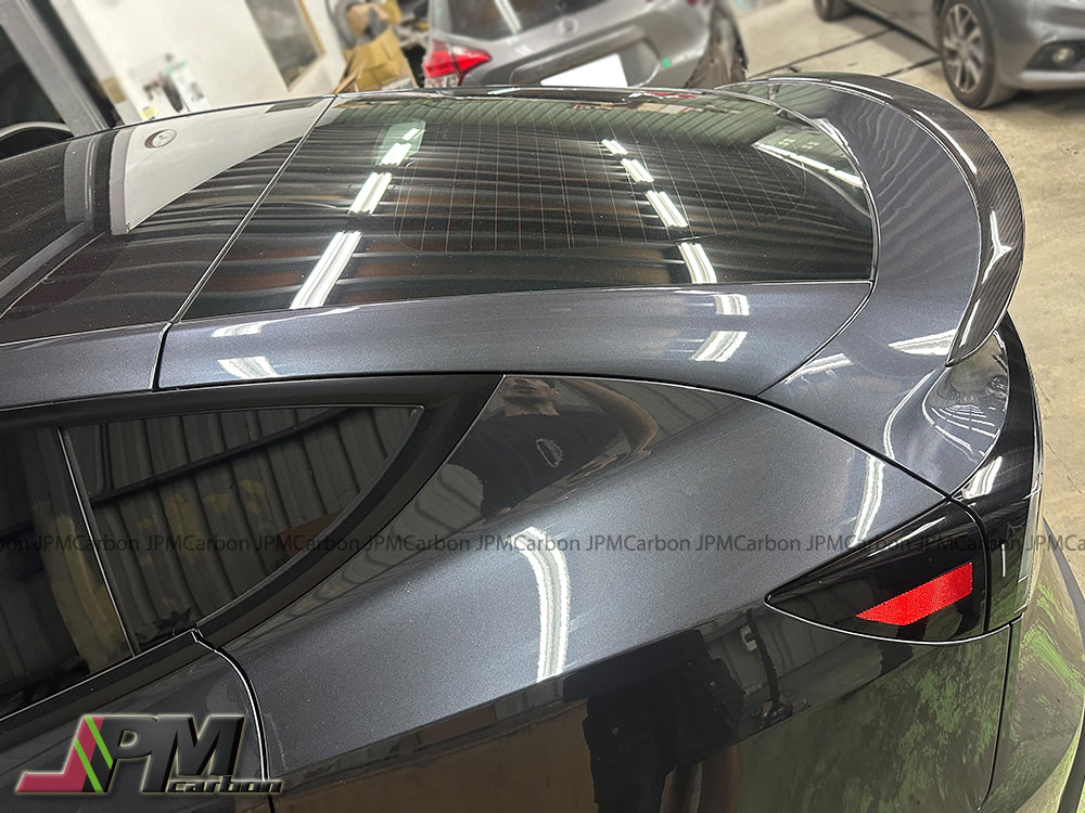 P Style Dry Carbon Trunk Spoiler Fits For 2025up Tesla Model Y Only