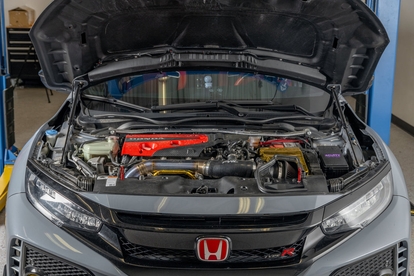 OLM Carbon Fiber Wrapped Hood Struts - 2017-2021 Honda Civic Type R