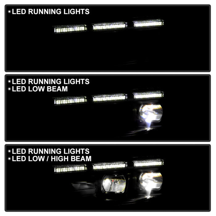 SPYDER xTune Ford Mustang 15-17 Full LED Headlights w/ Welcome Light - Black PRO-JH-FM15-FLED-BK 9055447