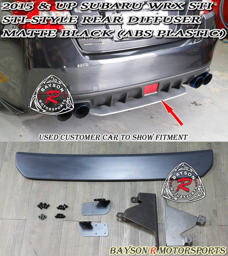 ST Style Rear Diffuser (Matte Black) For 2015-2021 Subaru WRX/WRX Sti