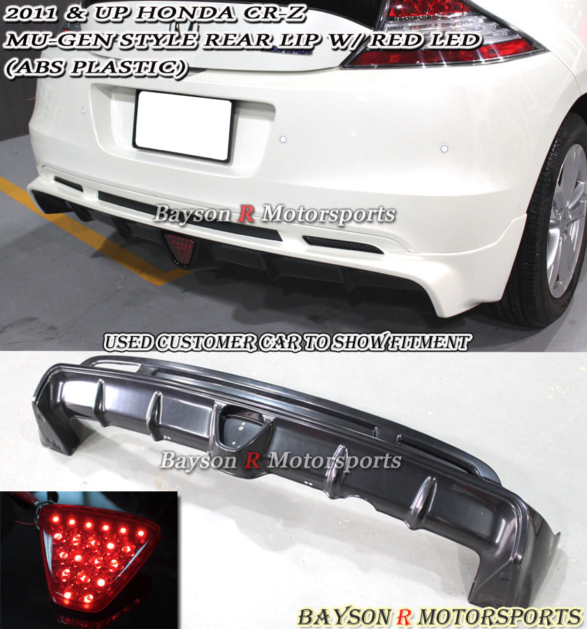 MU Style Rear Lip w/ LED Brake Lights For 2011-2015 Honda CR-Z
